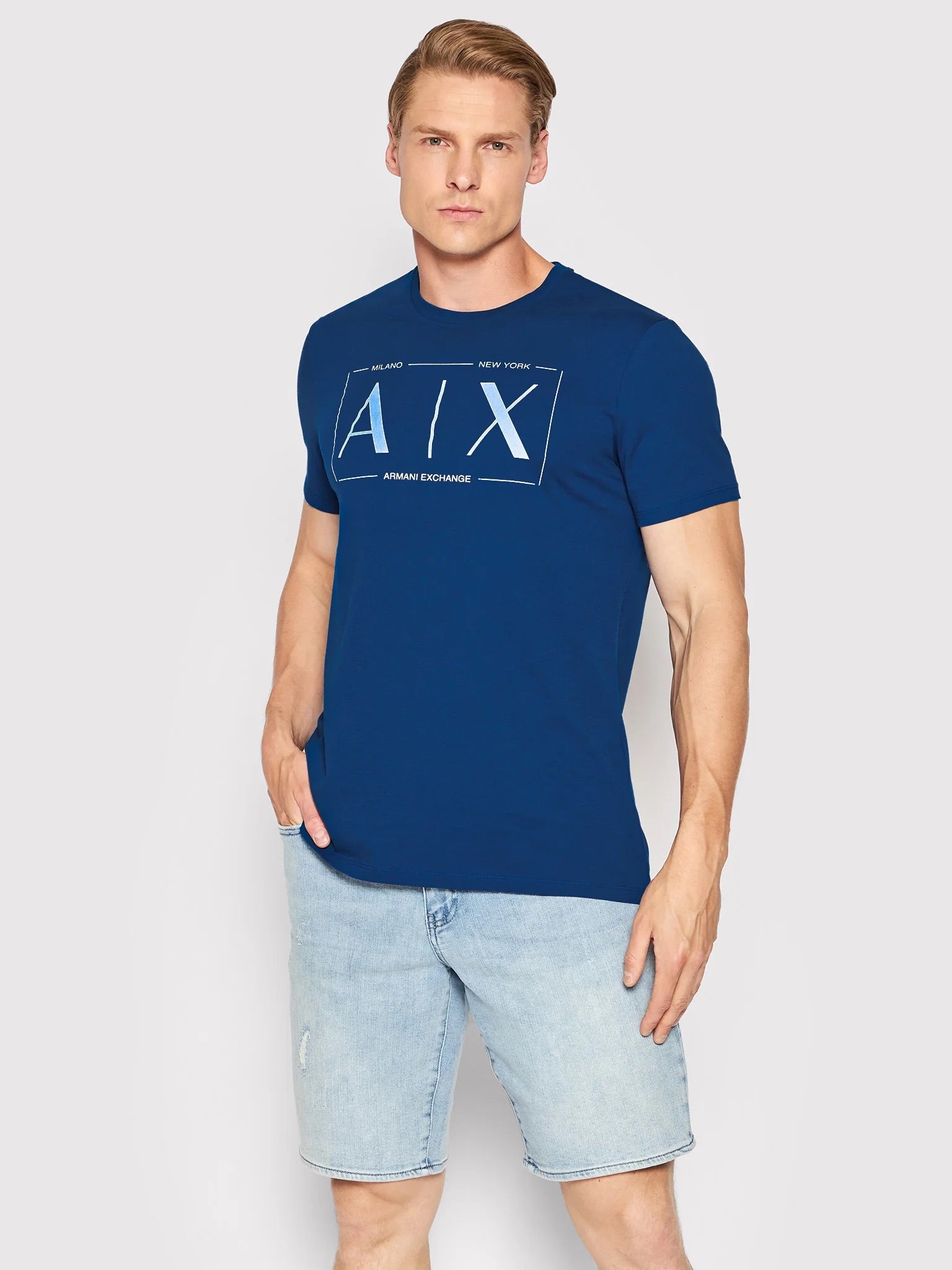 Armani Exchange Slim Fit Blue Tshirt