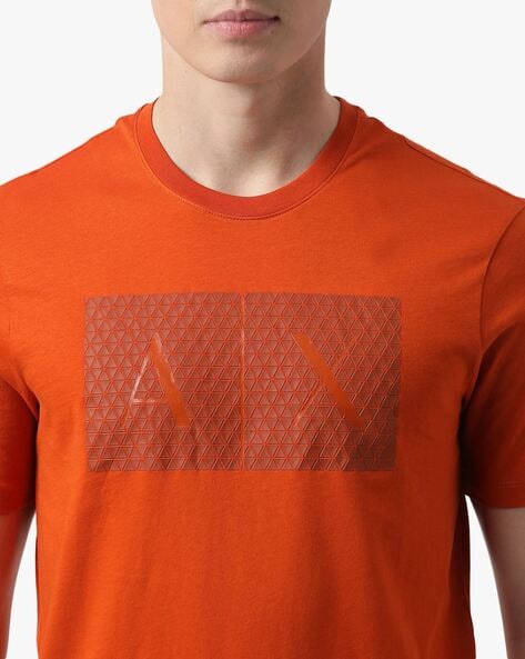 Armani Exchange Slim Fit Orange T-Shirts