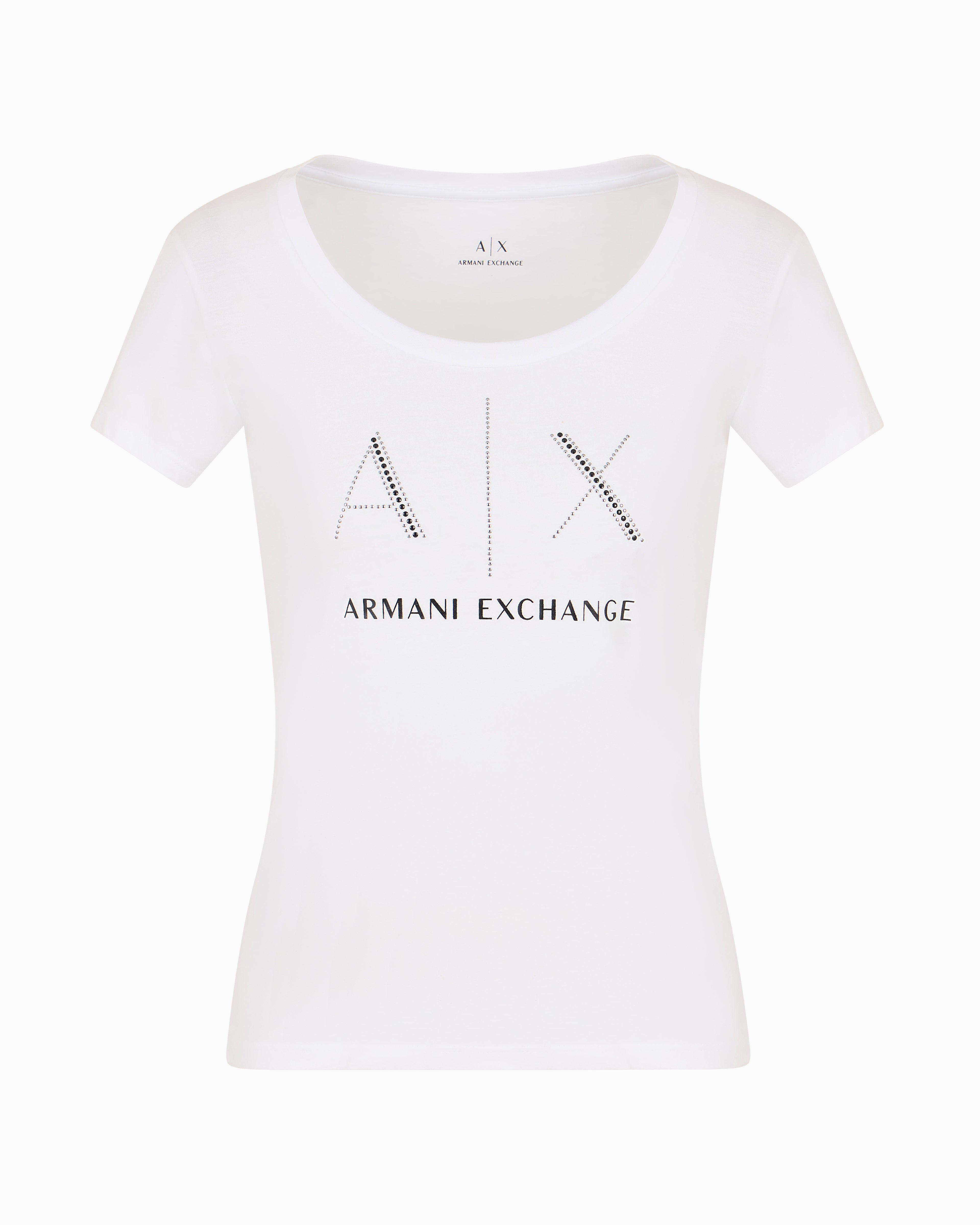 Armani Exchange women stud white T-Shirts