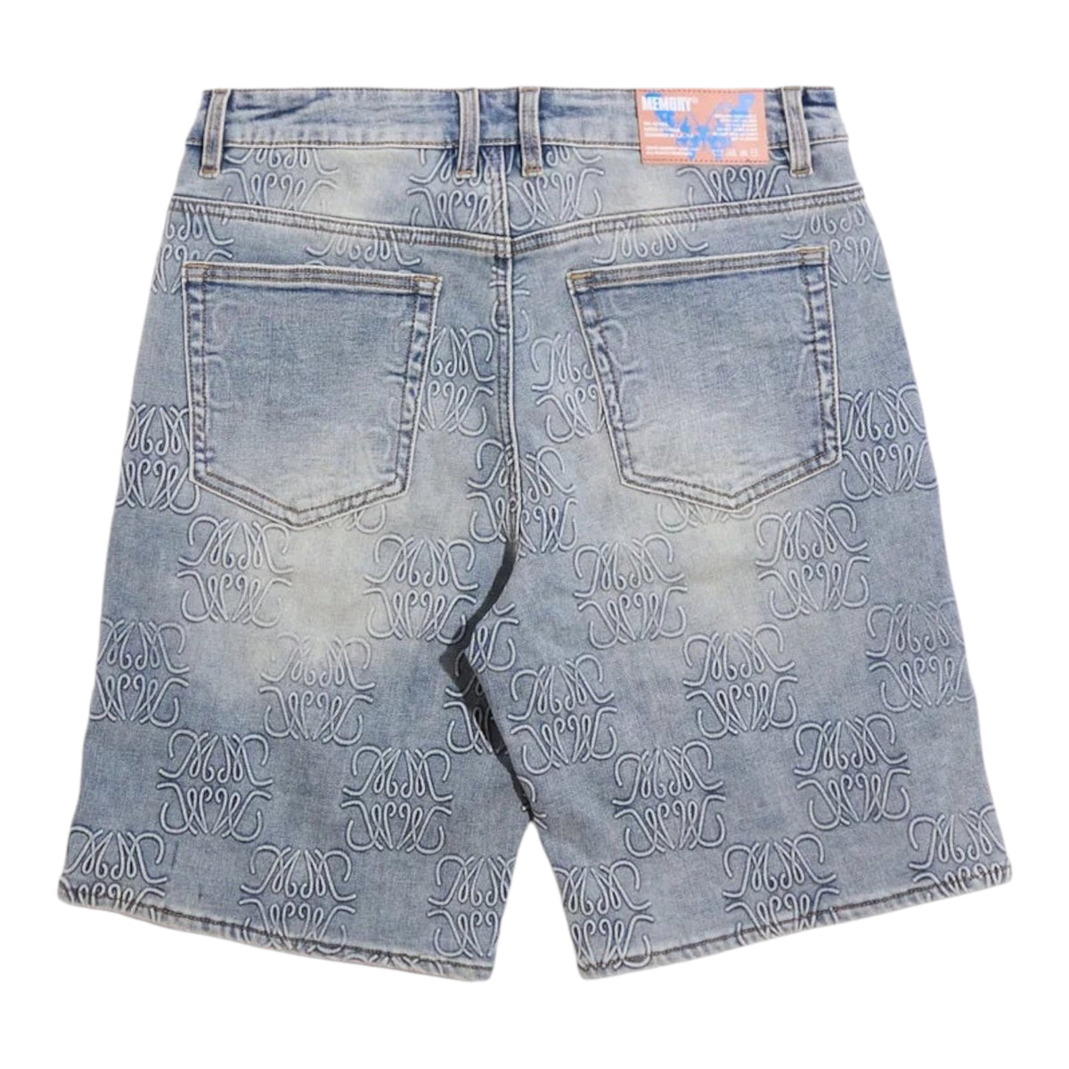Memory Lane MONOGRAM DENIM SHORT-BLUE RINSE