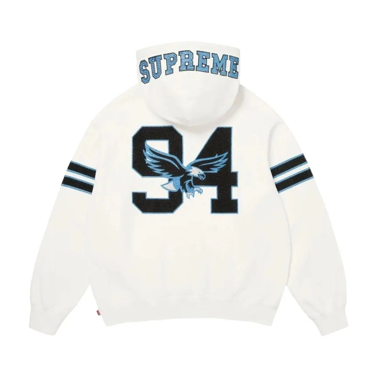 Supreme®  Rhinestone Eagle Hooded Sweatshirt - White
