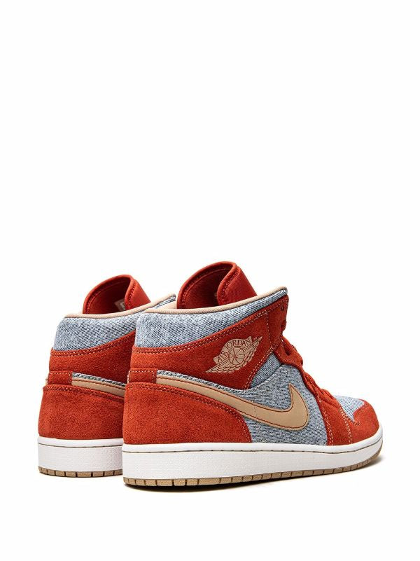 Air Jordan 1 Mid SE "Denim Red Suede" sneakers