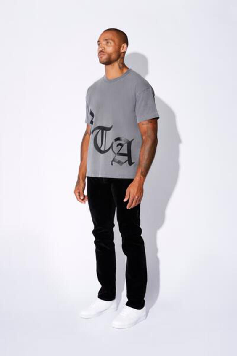 RTA S/S RTA LOGO TEE IN VINTAGE grey