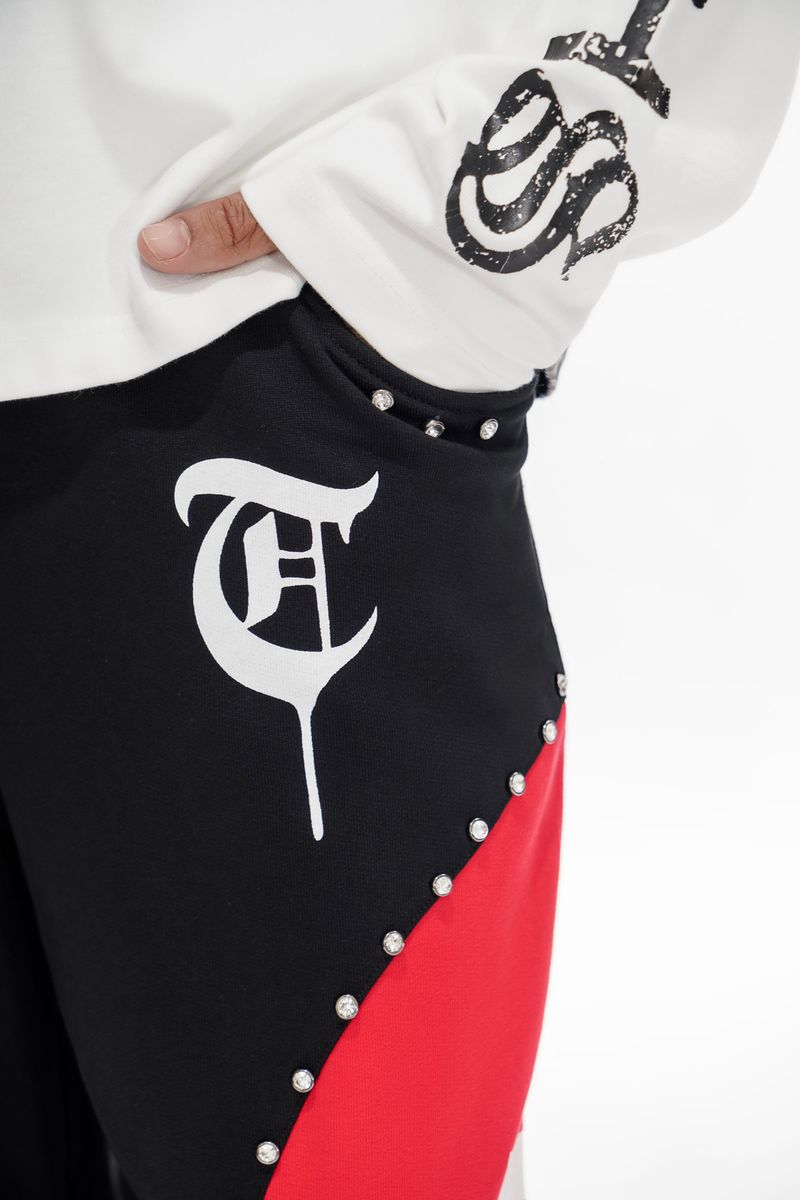 TRNCHS
"CROWNED PATH" BLACK/RED PANTS