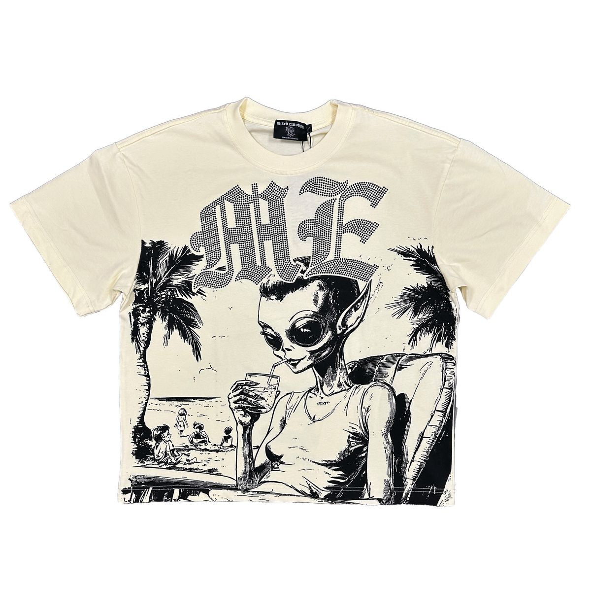 Mix emotion Beach Rhinestone Tee