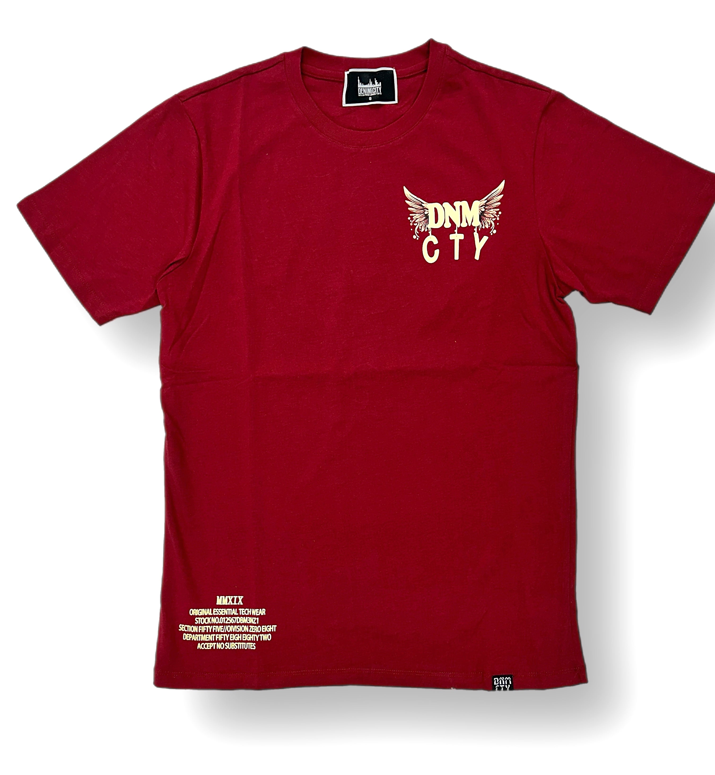 Denim city burgundy T-shirt