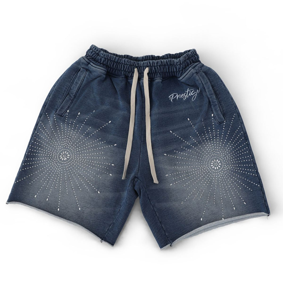 Prestige Star Rhinestone Shorts Blue