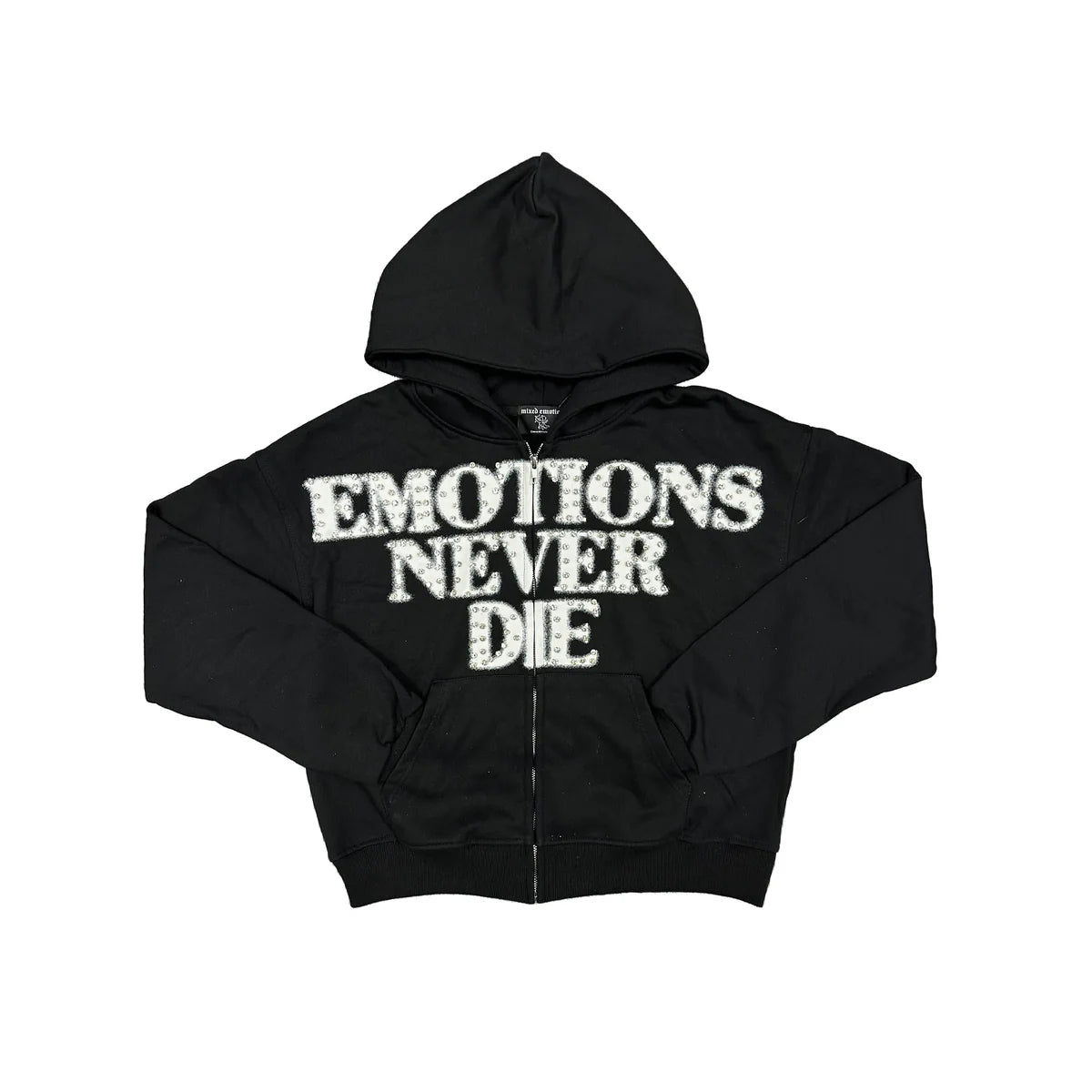 Mixed emotions Black ‘End’ Rhinestone hoodie
