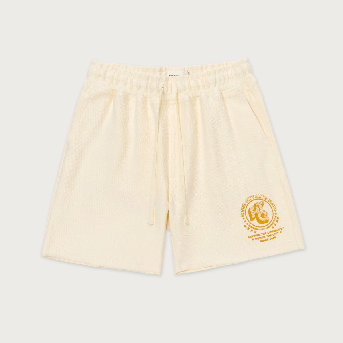 Honor the gift Race Herringbone Short - White