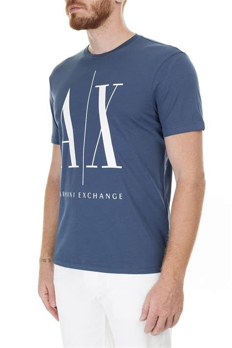 Armani Exchange Light Blue Icon Logo Tshirt