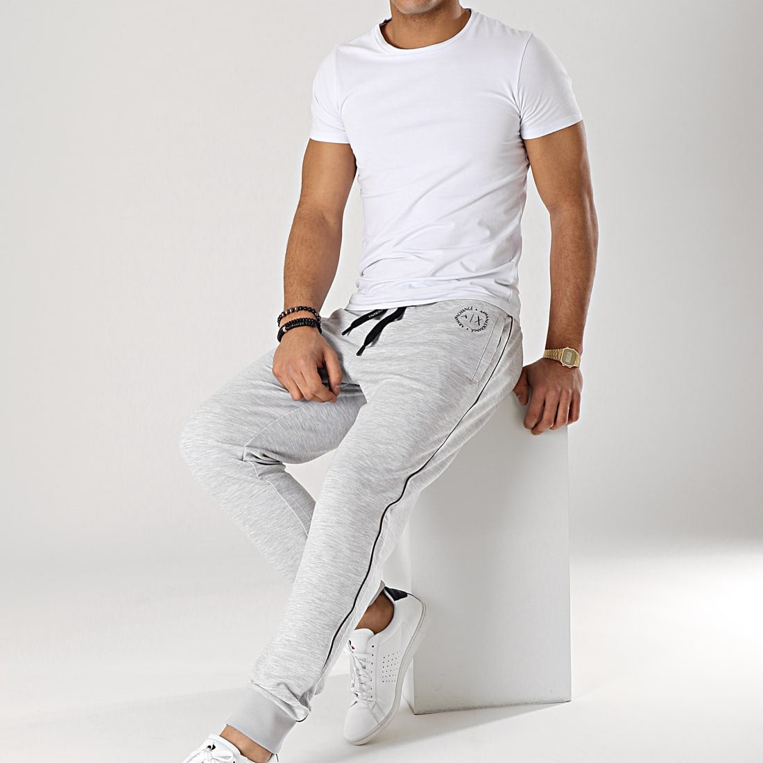 armani exchange grey trouser