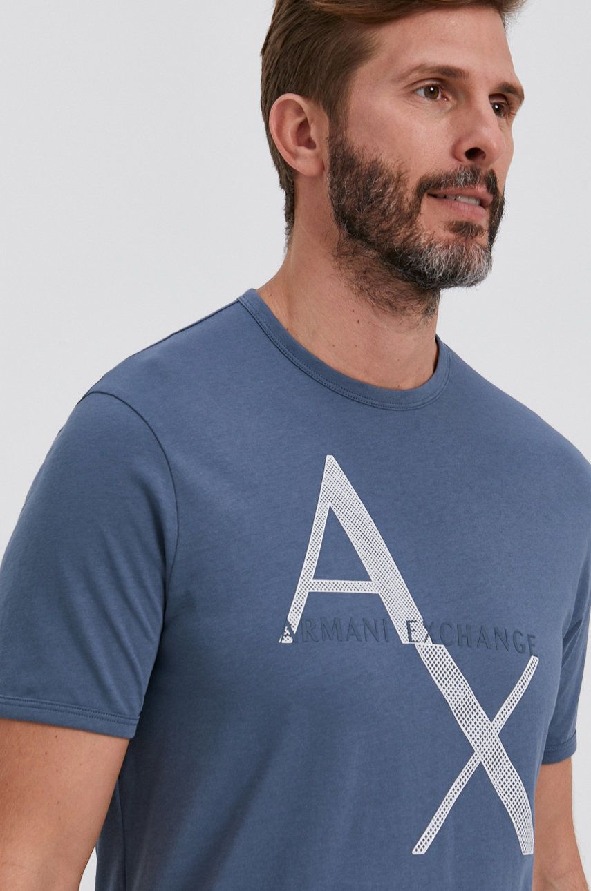 Armani Exchange Light Blue Regular fit Tshirt