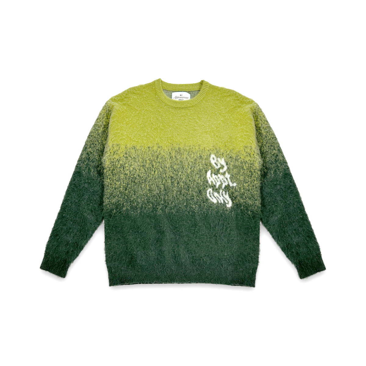 BY APPT ONLY GRADIENT GREEN MOHAIR SWEATER