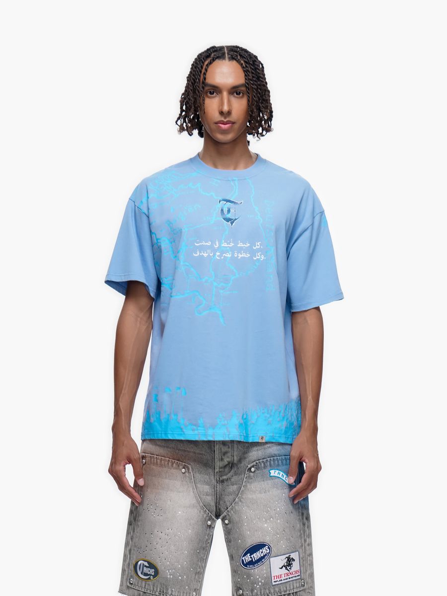 TRNCHS
"STITCHED IN SILENCE" BLUE TEE