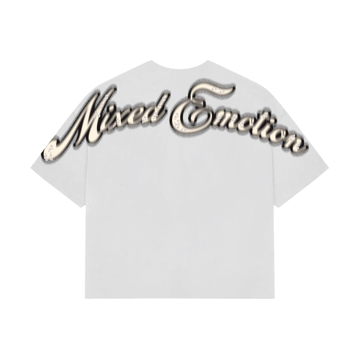 mixed emotion White “Pearl” Cropped Tee (White
