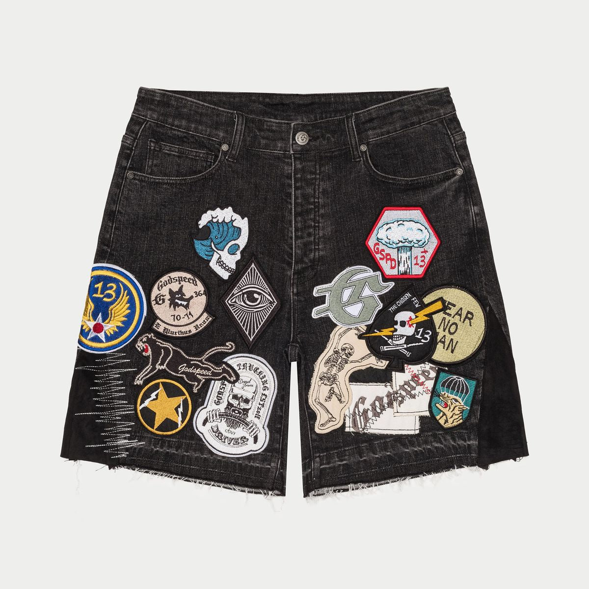 Godspeed Patchwork Denim Shorts V2 (Bl
