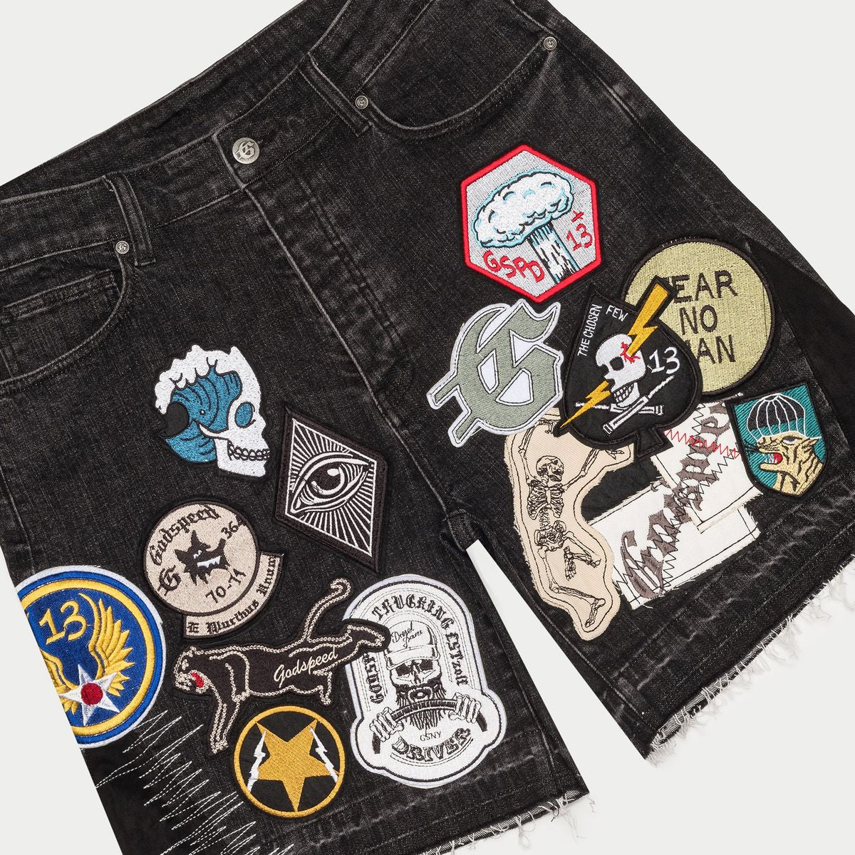 Godspeed Patchwork Denim Shorts V2 (Bl
