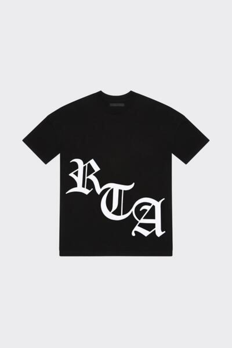 Rta S/S RTA WHITE LOGO TEE IN BLACK