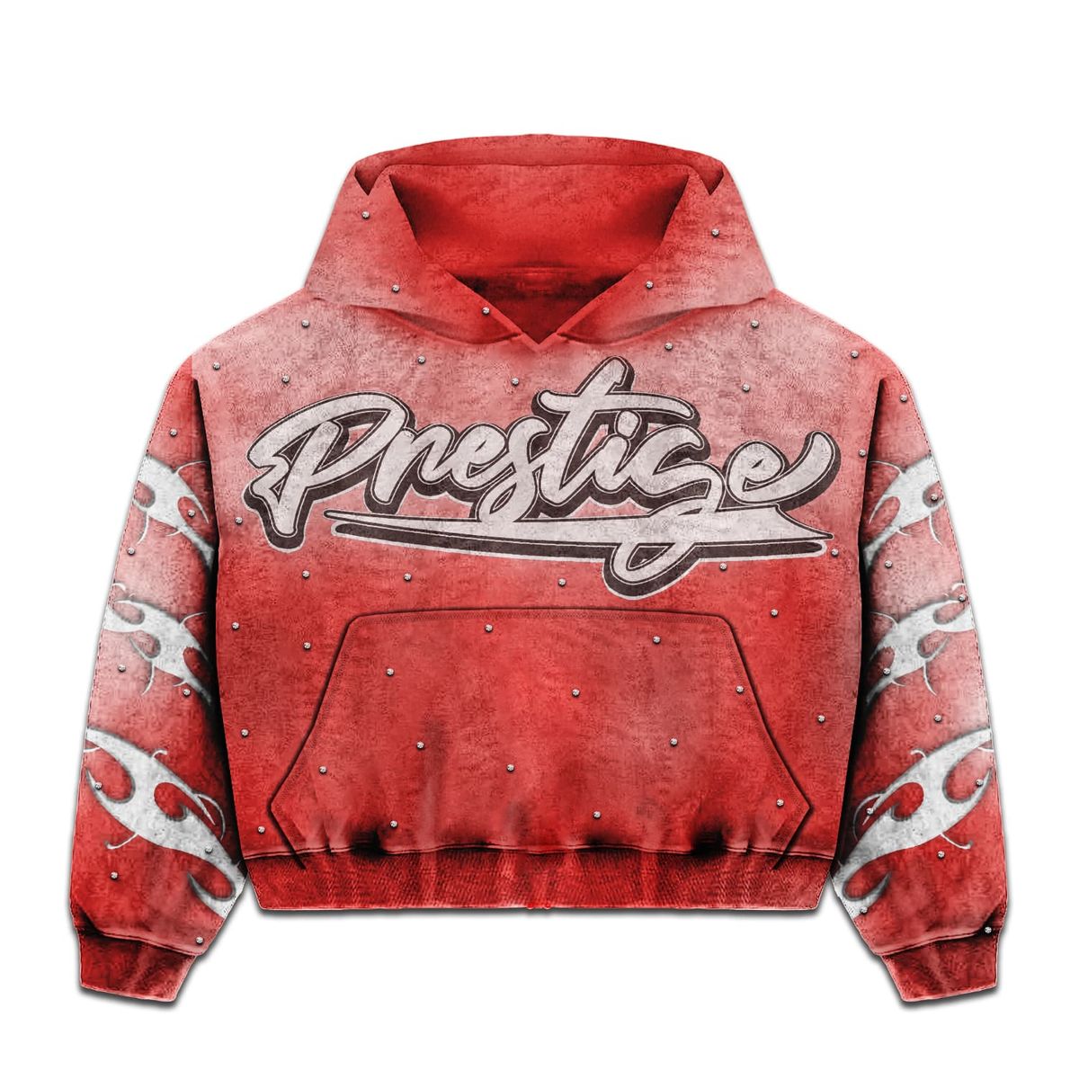 prestige “flames” red hoodie