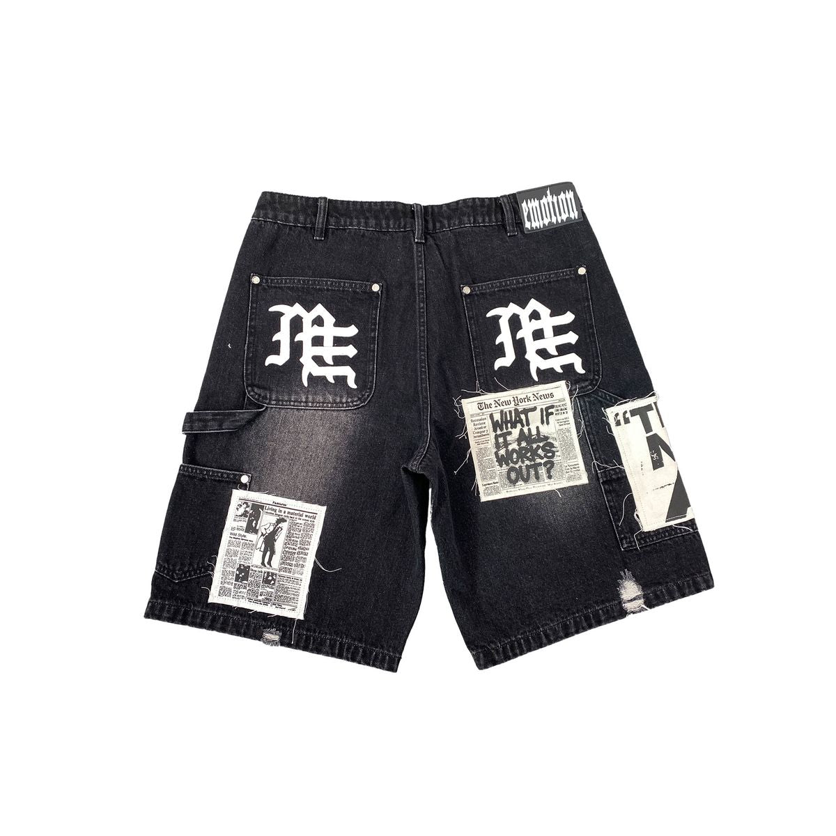 Mix emotions Black “AI” Denim shorts