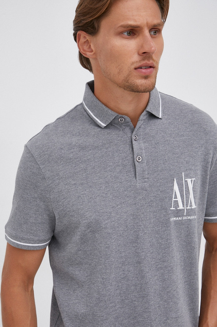 Armani Exchange Gray Polo Shirt