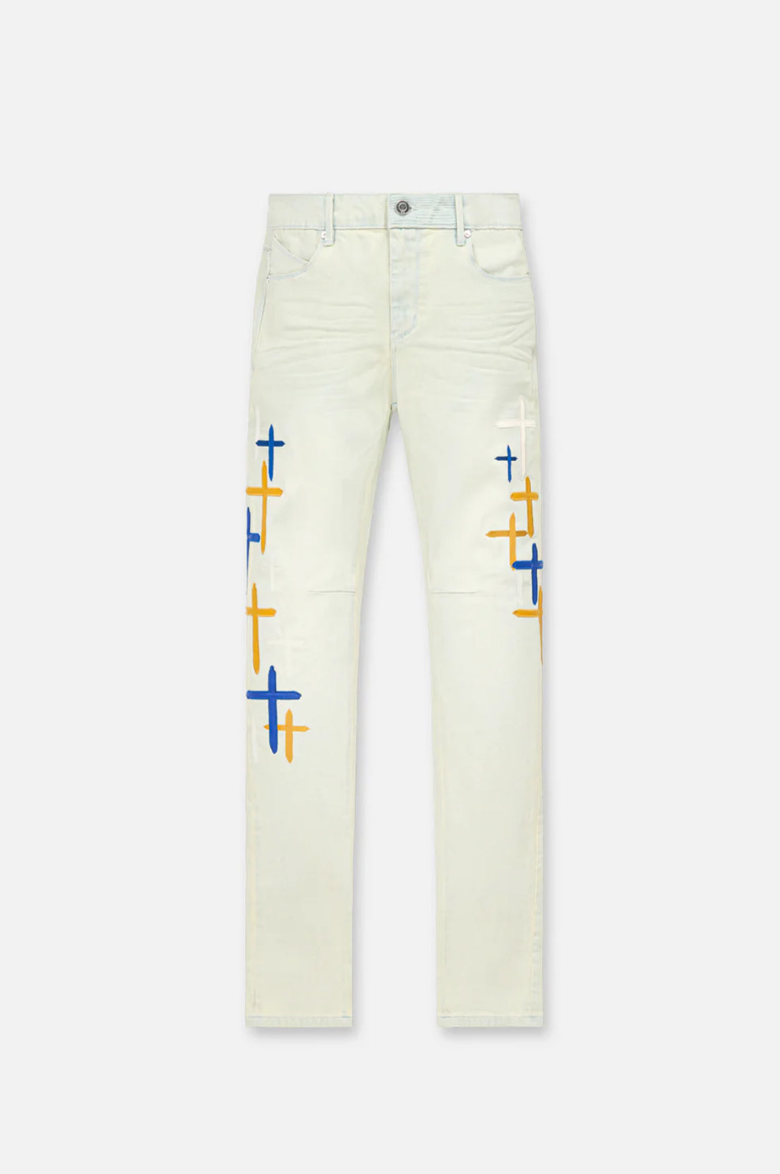 RTA BRYANT SKINNY JEAN | STORMY SKY CROSS PATCH