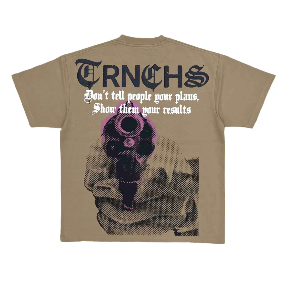 TRNCHS "RESULTS" KHAKI TEE