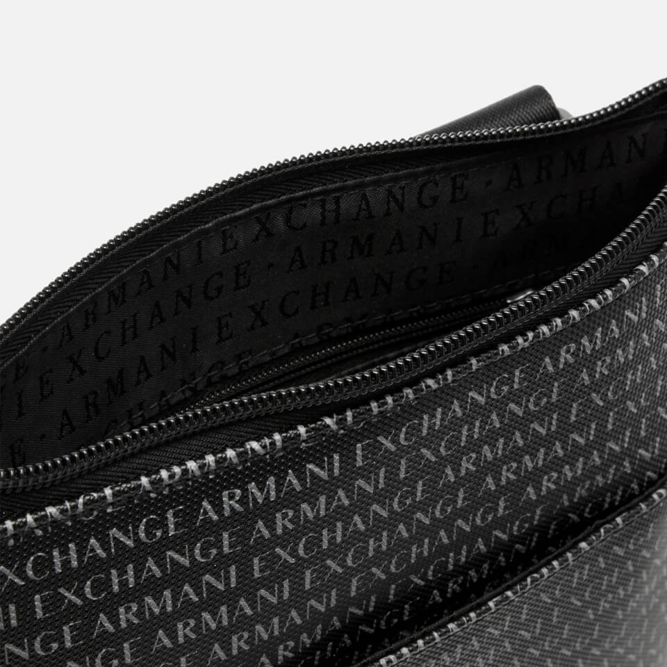Armani Exchange Men's All Over Logo Crossbody Bag - Black