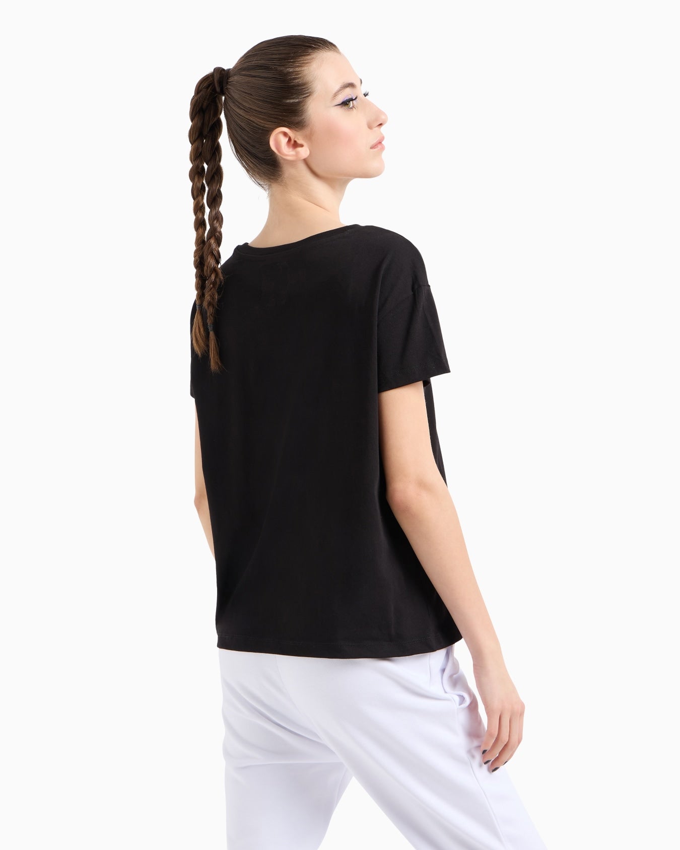 Armani Exchange women RELAXED FIT T-SHIRT WITH ROUND NECK AND LOGO