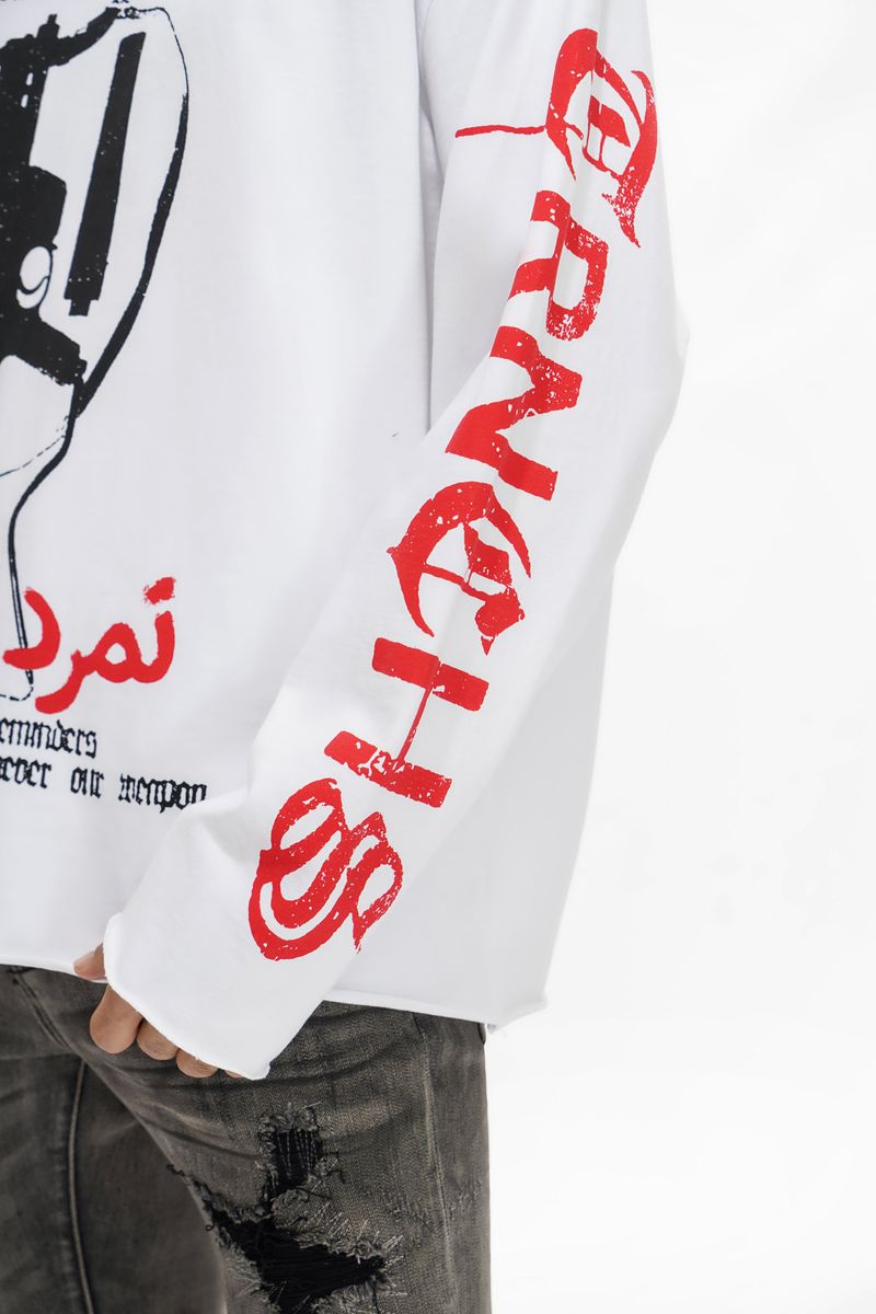 TRNCHS
"SHADOW REBELLION" WHITE LONG SLEEVE