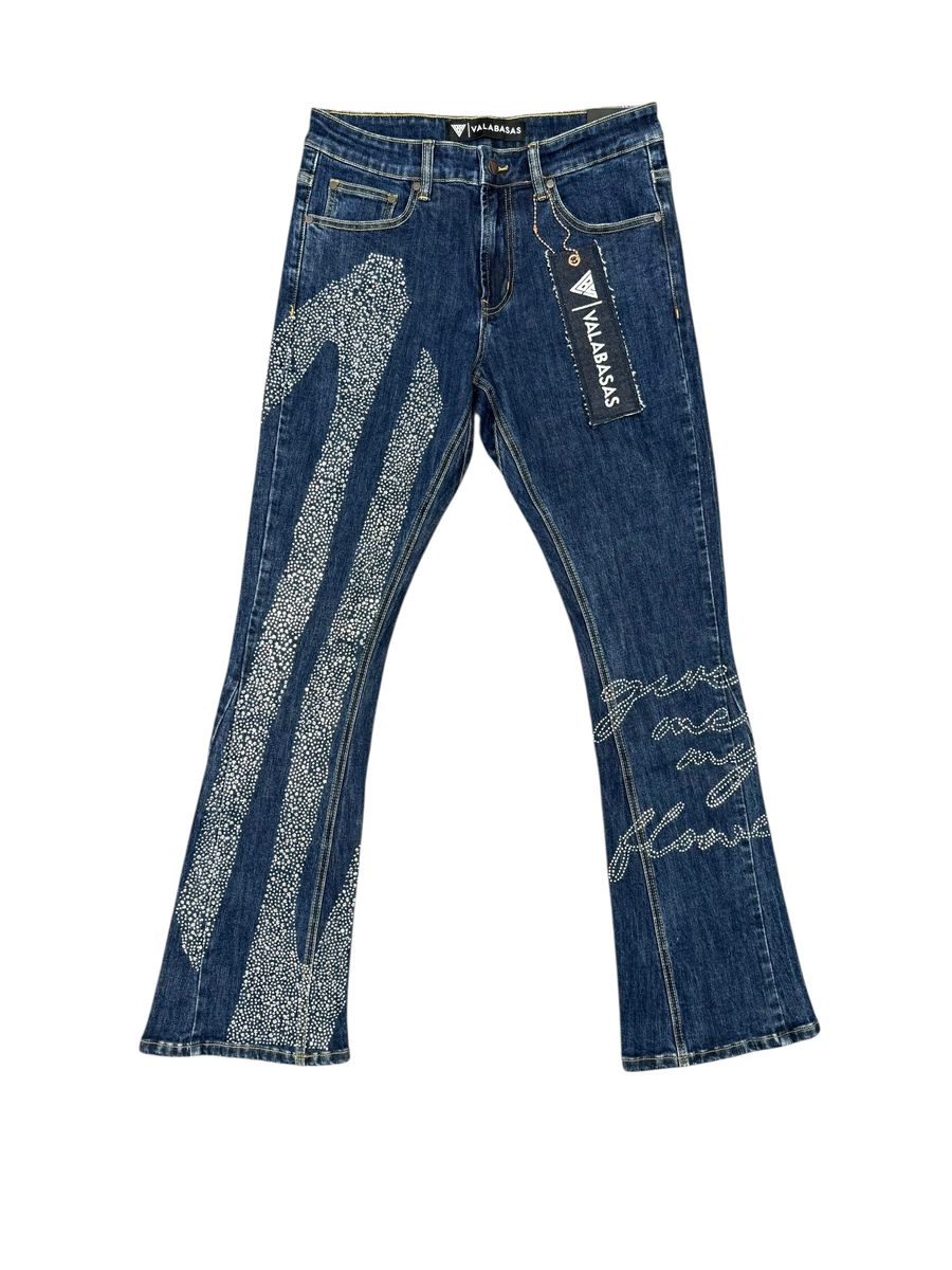 Valabasas Scripted Denim Blue | Premium Apparel Shops
