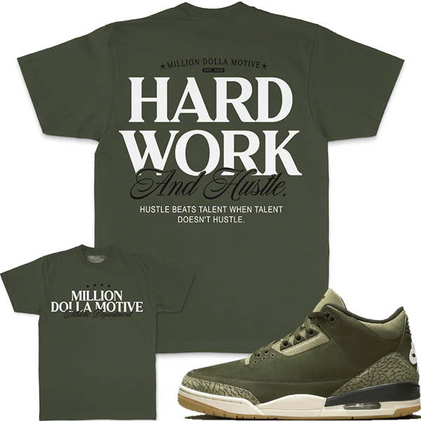 Million dollar Hard Work & Hustle - Olive T-Shirts