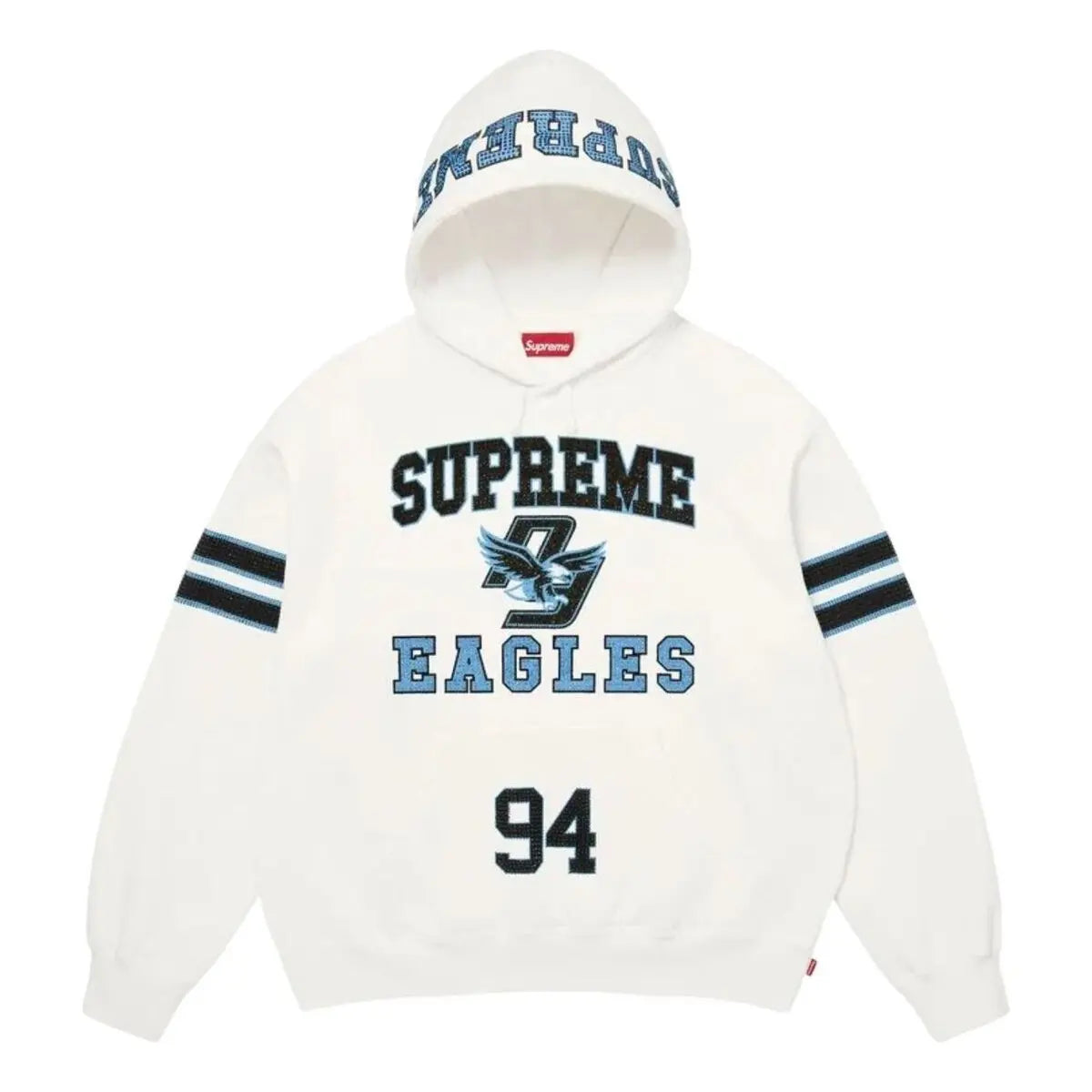 Supreme®  Rhinestone Eagle Hooded Sweatshirt - White