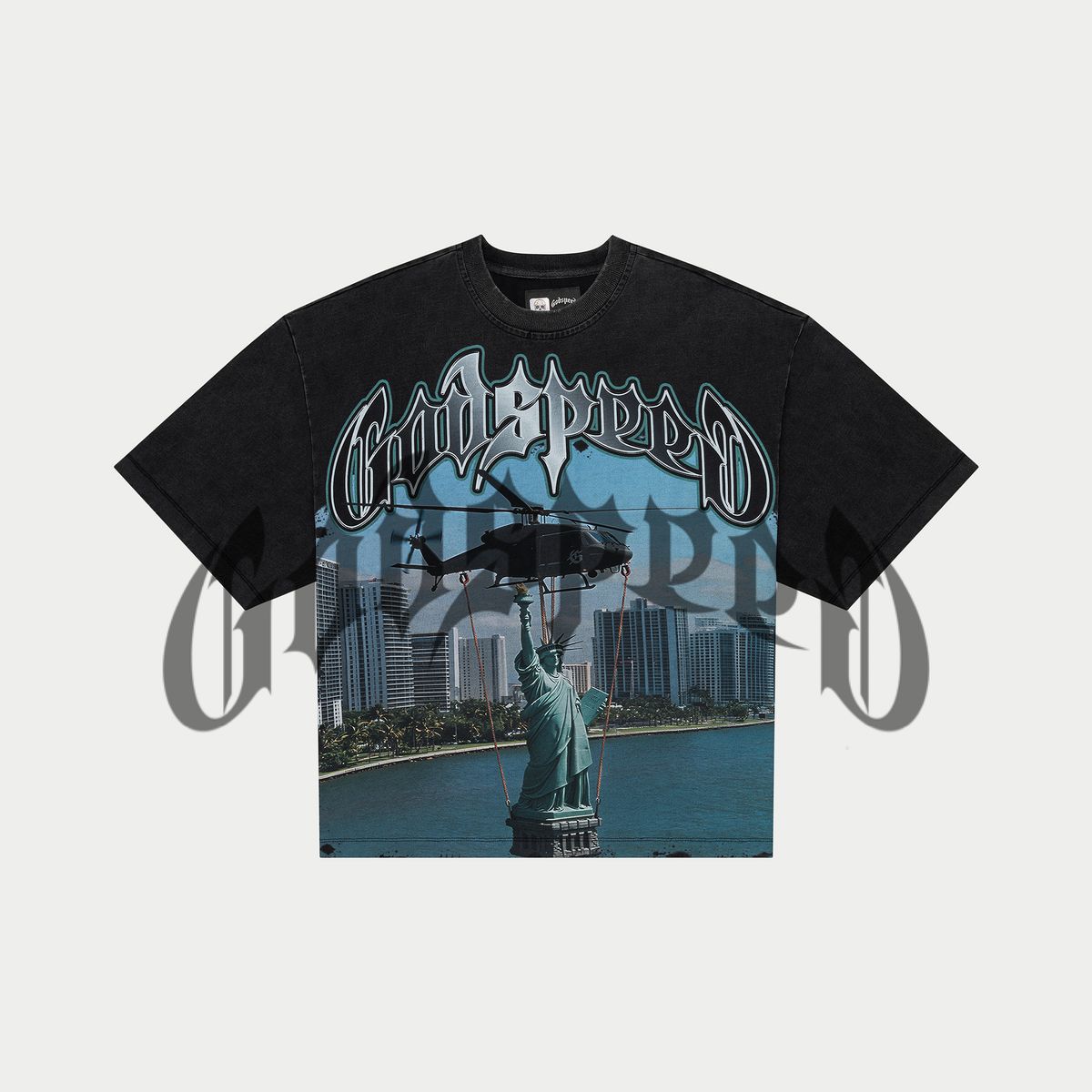 Godspeed “JFK to MIA” Tee – Black Wash