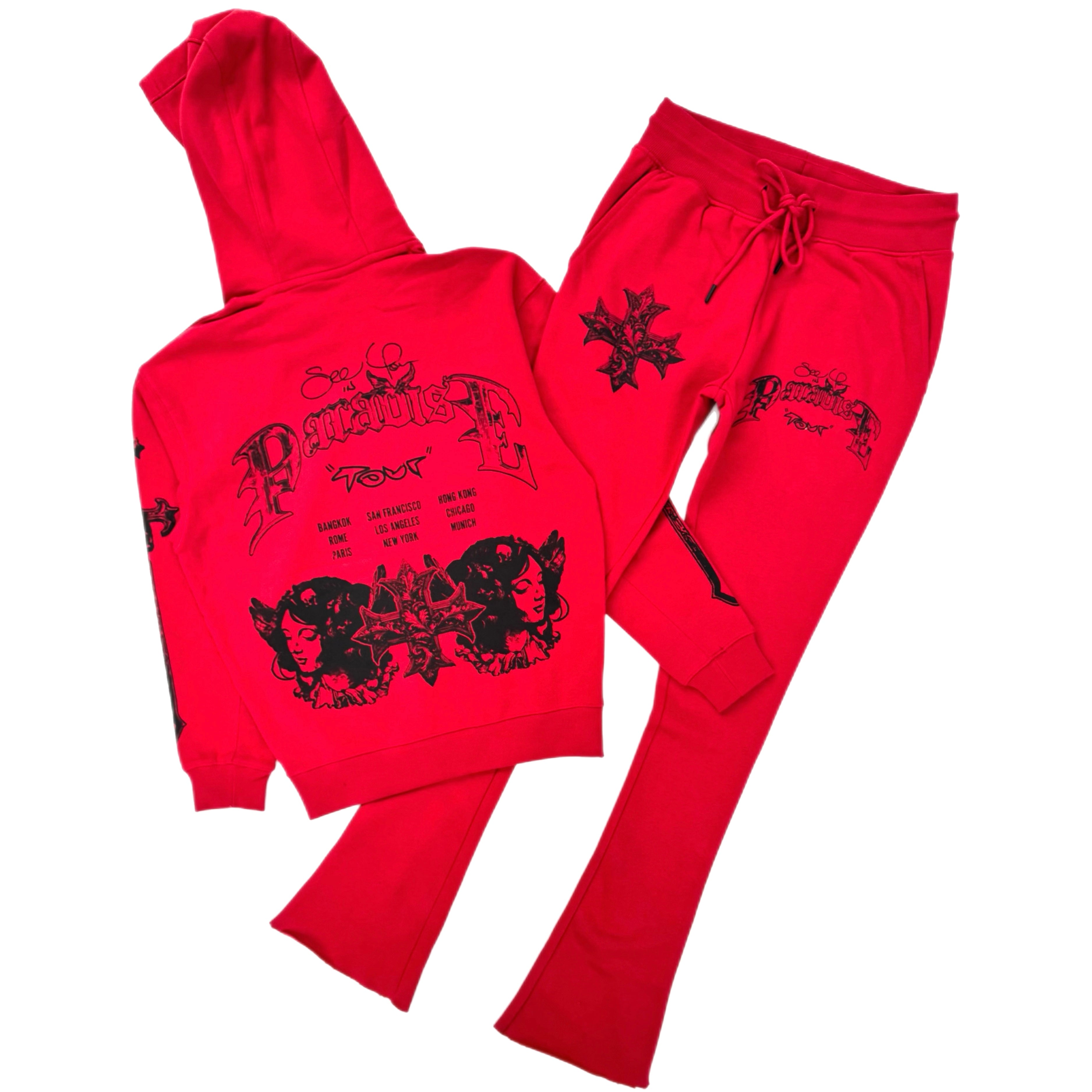 JORDAN CRAIG FLEECE JOGGING SET (RED)