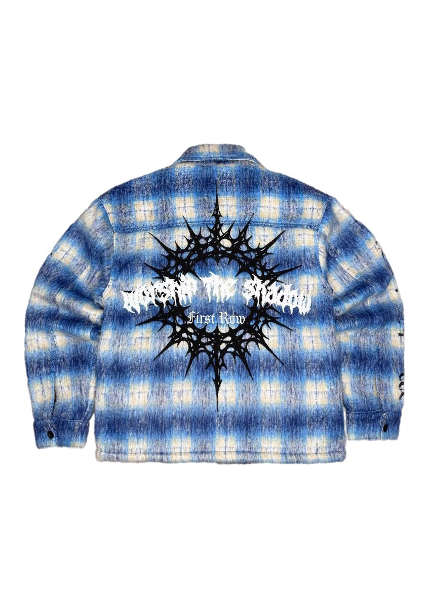 First Row shadow worship twin snakes shacket - blue