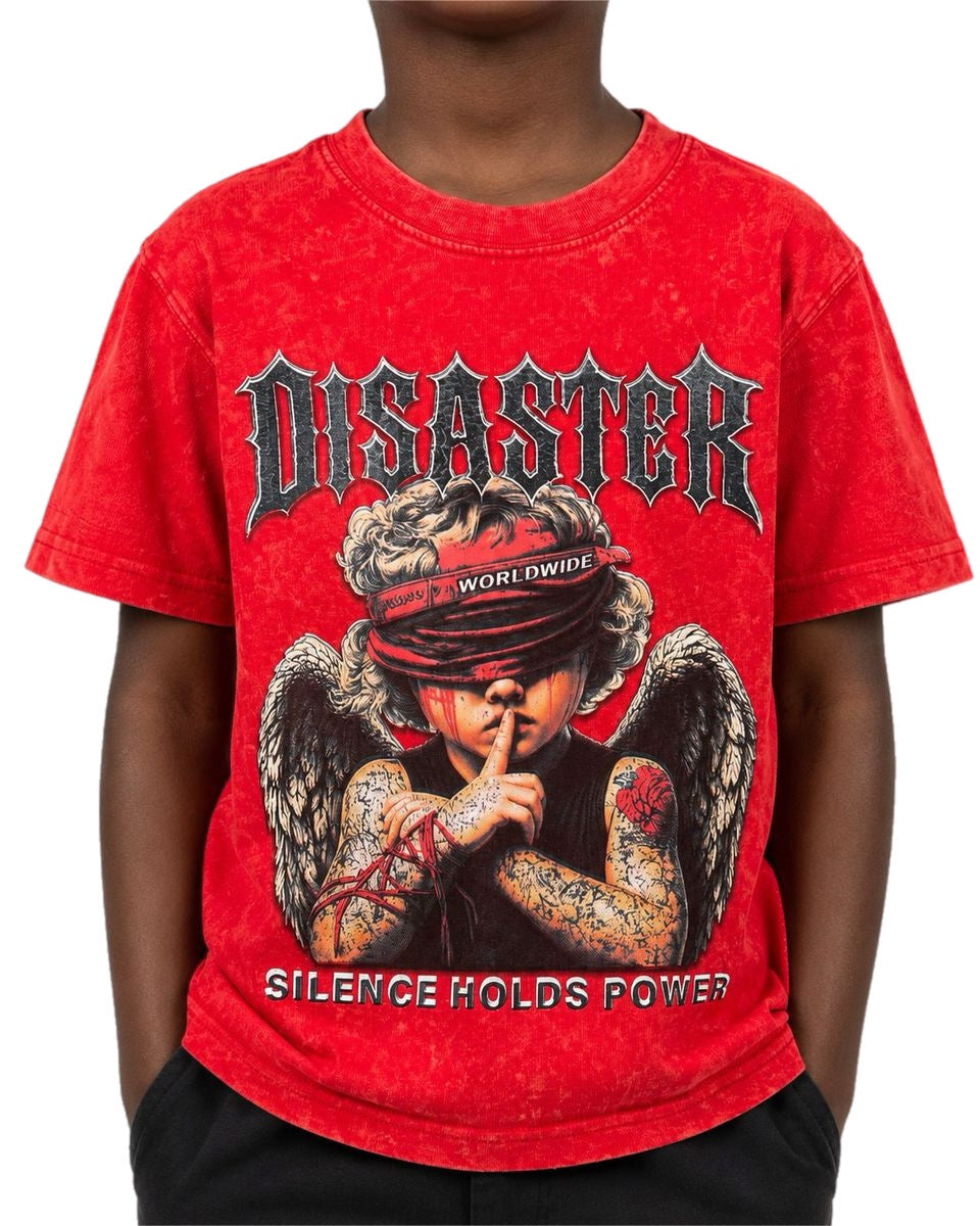 dstrkt kids tee red silence
