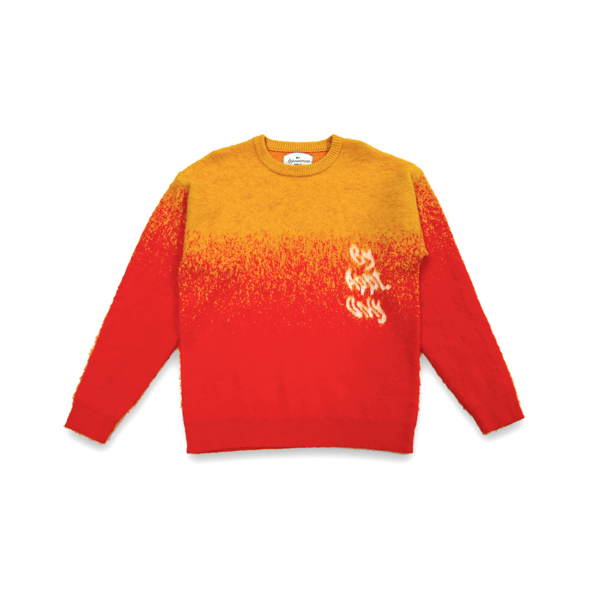 BY APPT ONLY GRADIENT ORANGE MOHAIR SWEATER