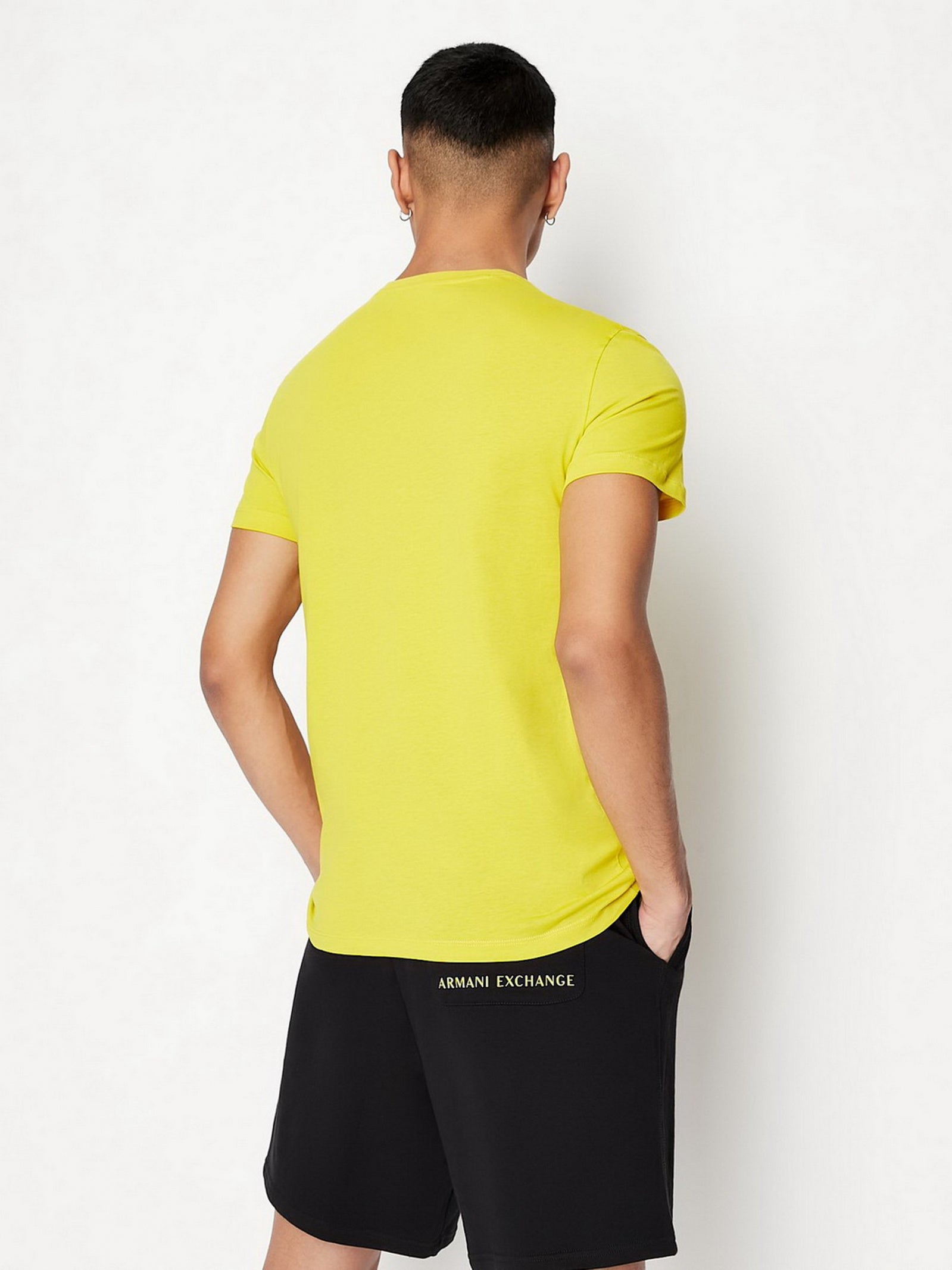 Armani Exchange Slim Fit Yellow,Black Tshirt