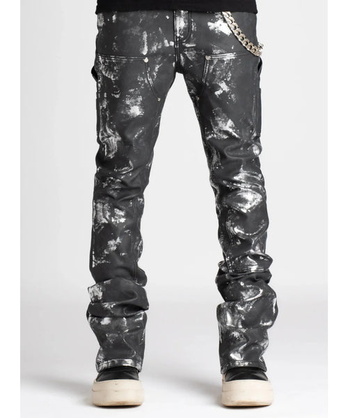 GUAPI STACKED CARPENTER LEATHER PANTS MULTI