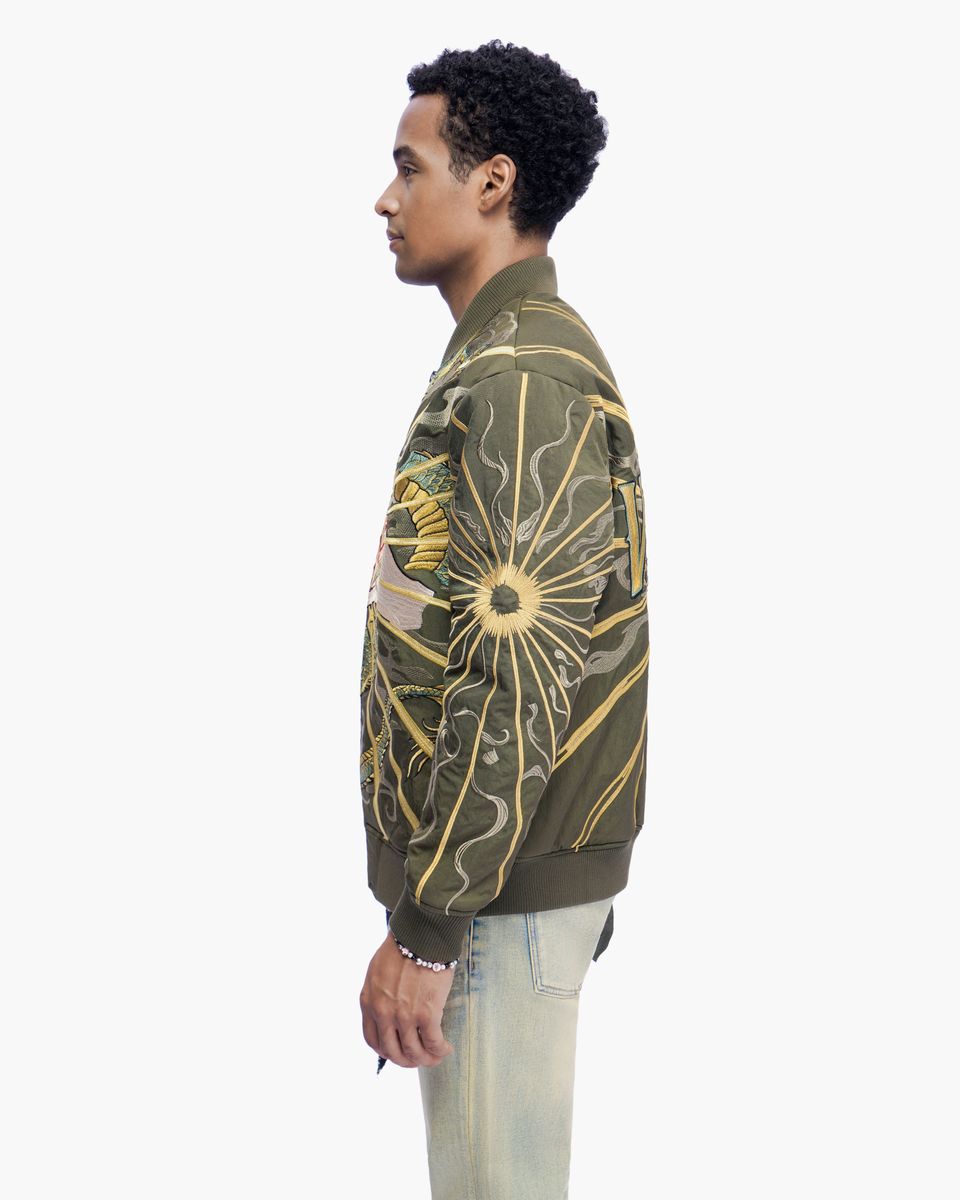 Valabasas Po Black Dragon Bomber Jacket (Po-Olive)