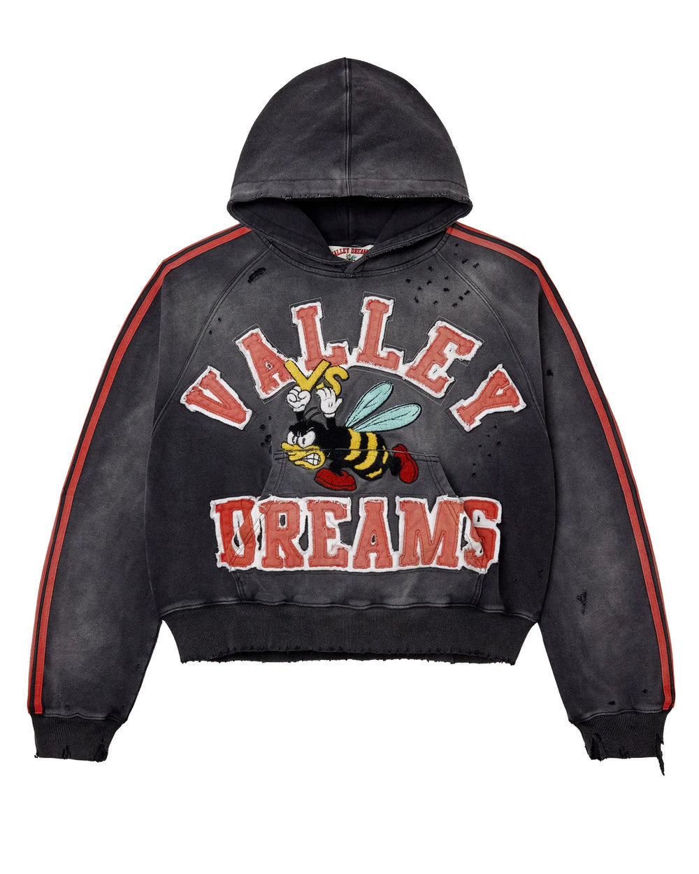 Vale Hoodie - Anthem Bee - Washed Black