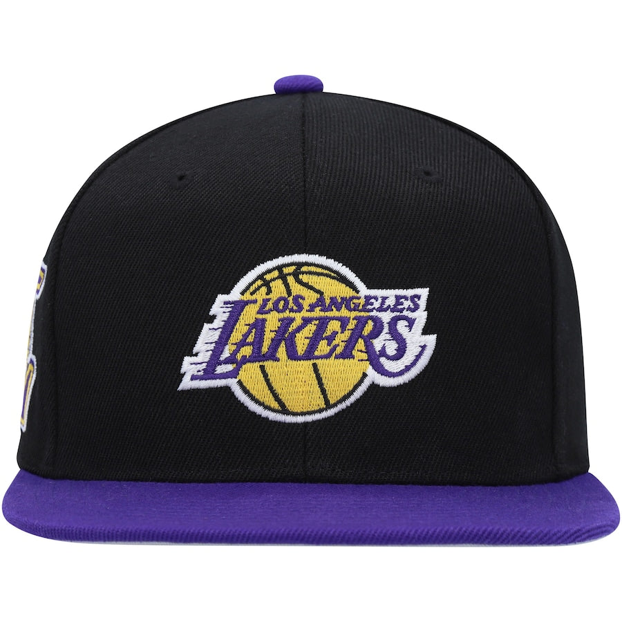 Men's Los Angeles Lakers Mitchell & Ness Black/Purple Side Core 2.0 Snapback Hat