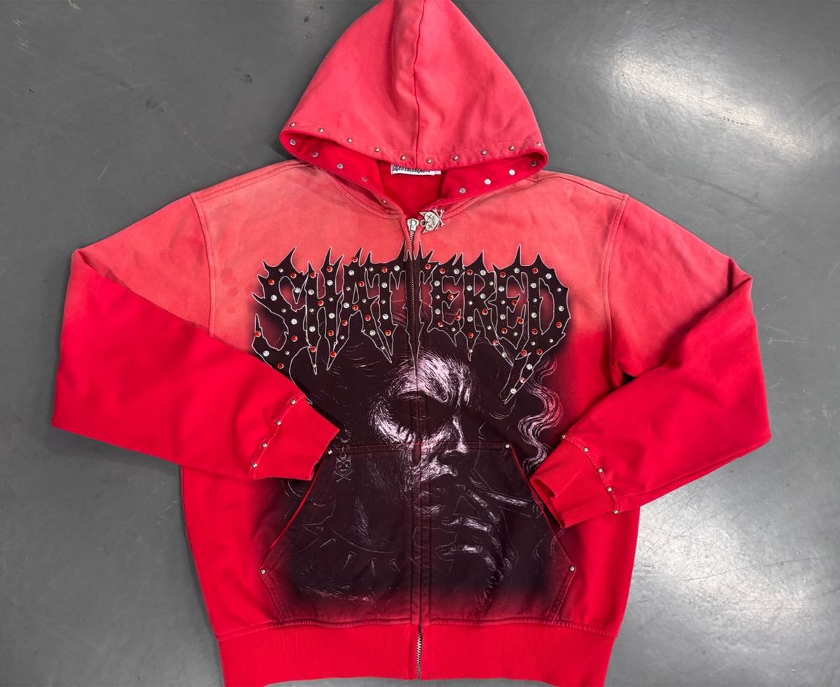Shattered Anxiety Red Hoodie