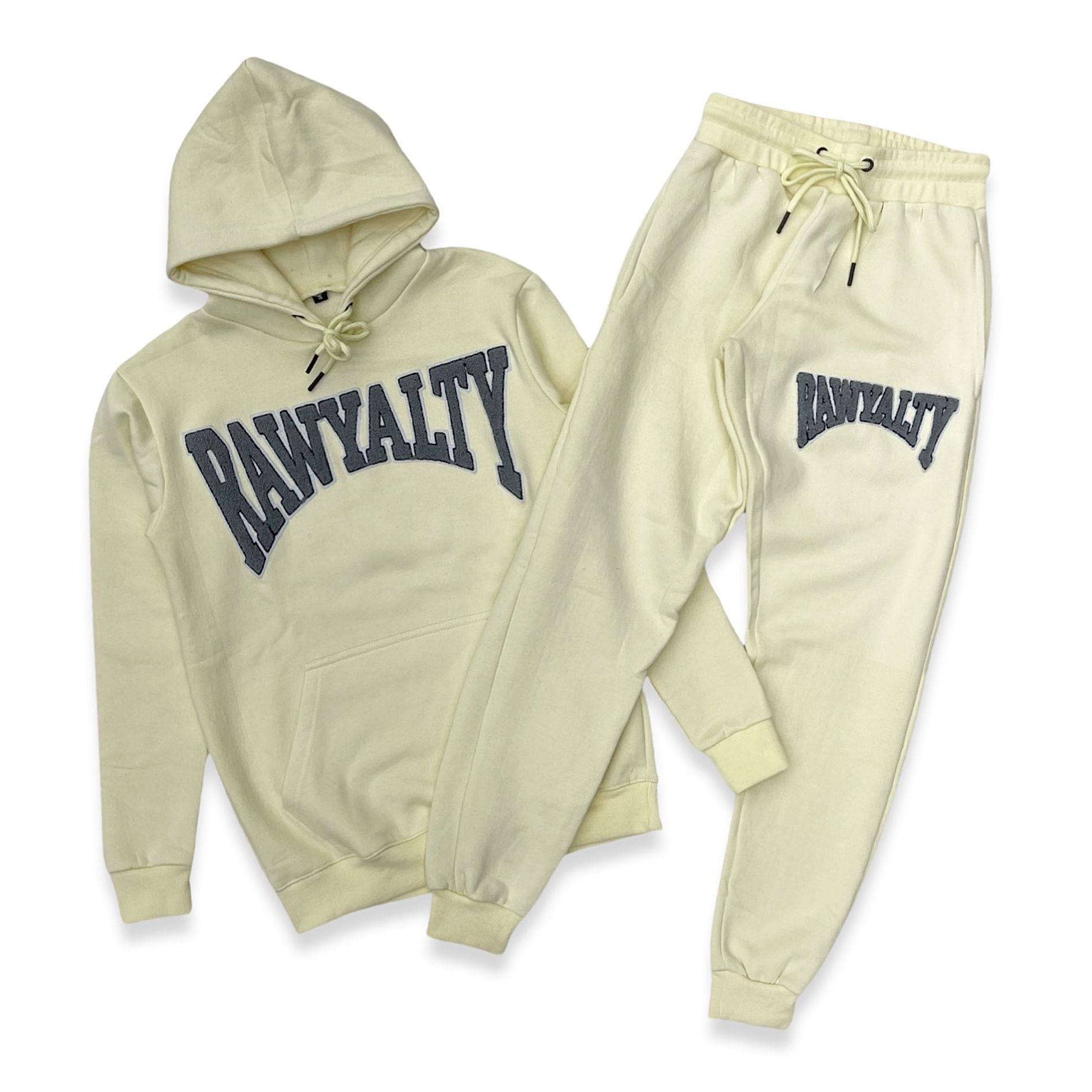 Rawyalty Men hoodie Jogging set (cream)