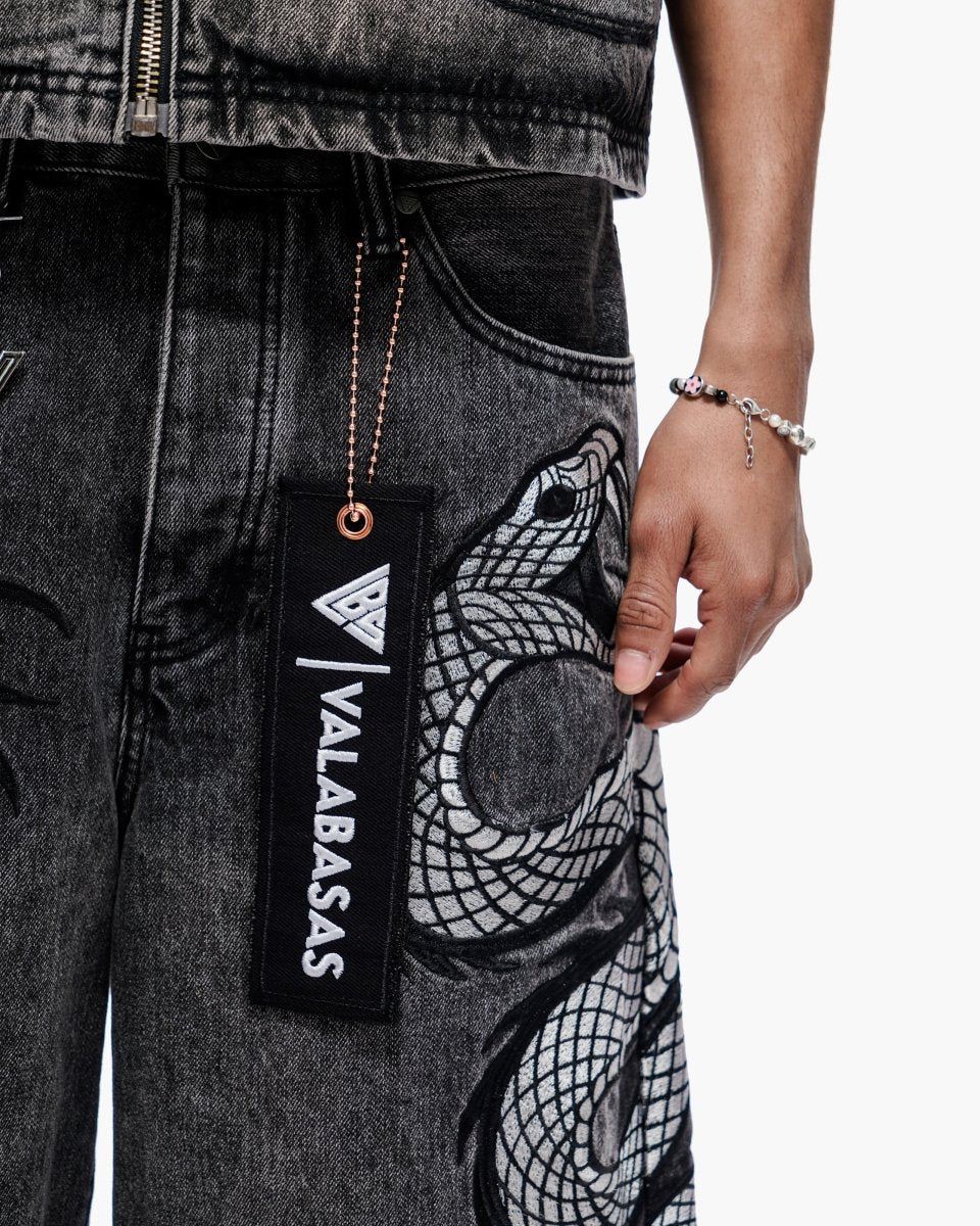 Valabasas GLACIER COIL BAGGY JORTS GREY WASH