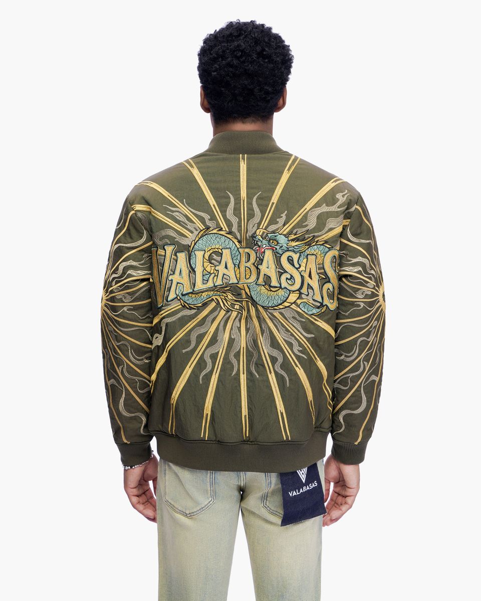 Valabasas Po Black Dragon Bomber Jacket (Po-Olive)