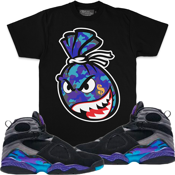 Million dolla Aqua Camo Money Bag - Black T-Shirts