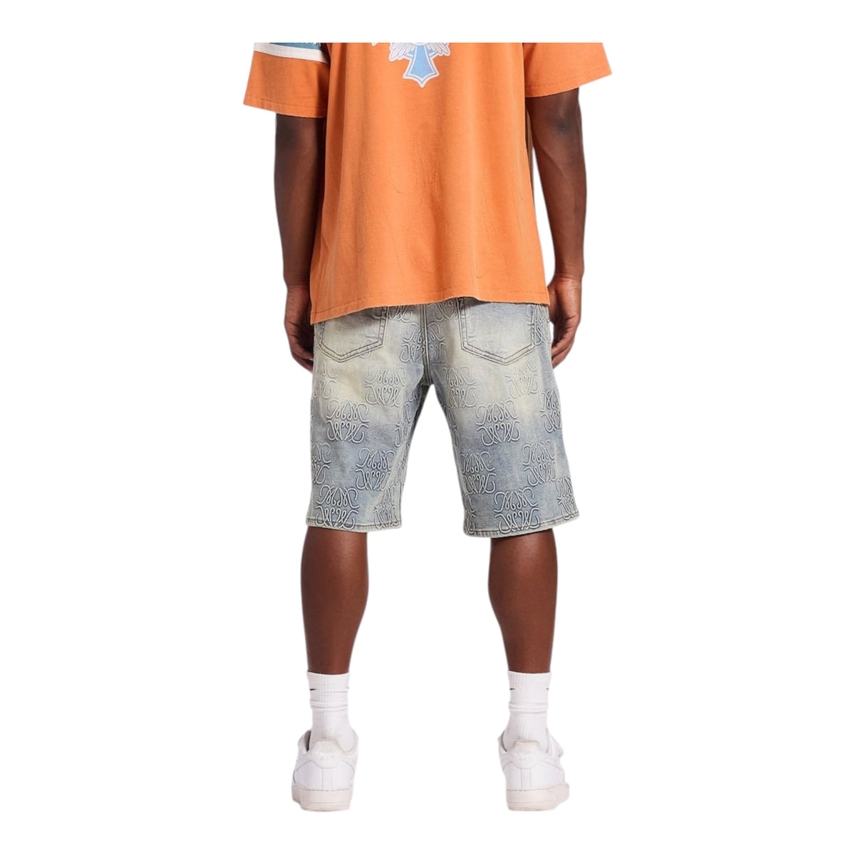 Memory Lane MONOGRAM DENIM SHORT-BLUE RINSE