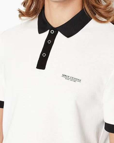 Armani Exchange white polo shirt